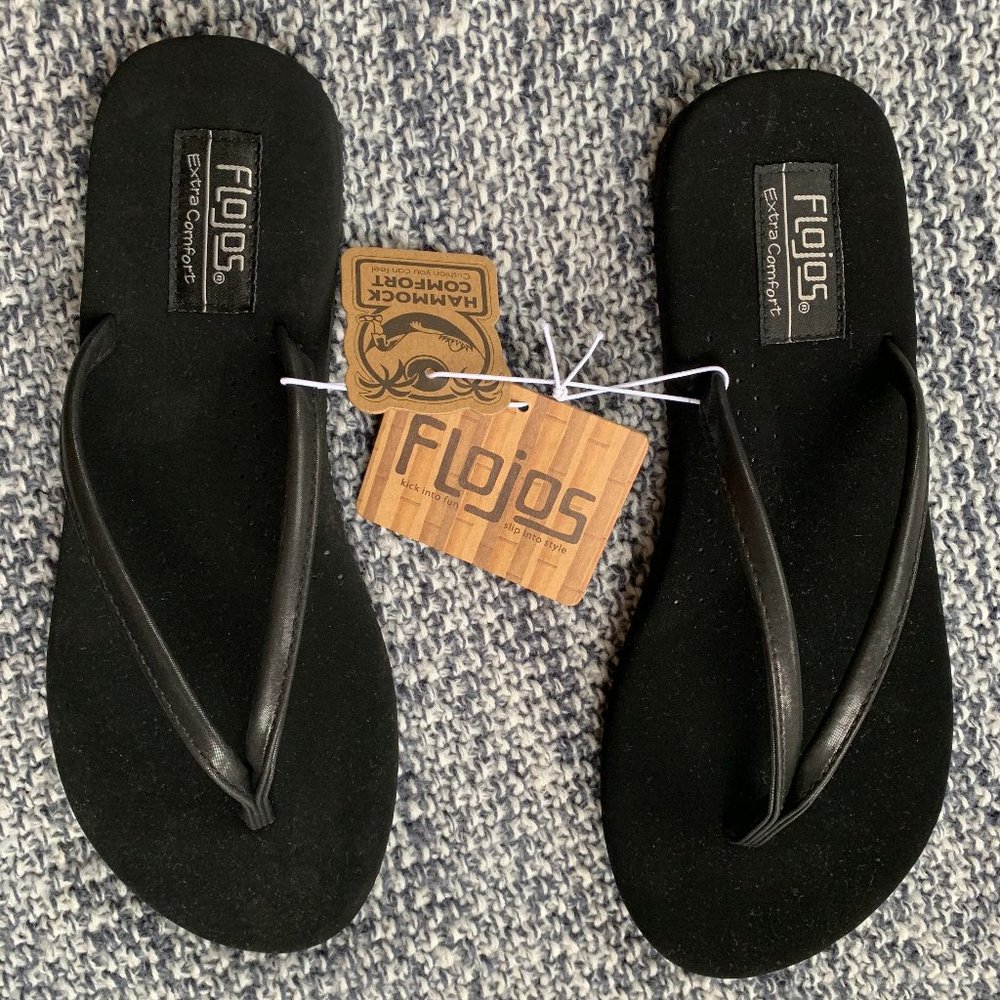 NWT Flojos Shimmer Black Sandals